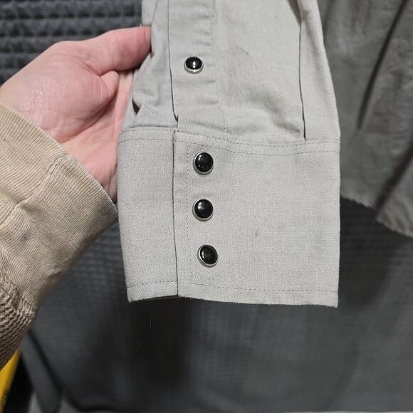 VTG Panhandle Slim SnapButton Shirt SzLg Mens Aztec SouthWestern Longsleeve DUNN - Picture 11 of 16